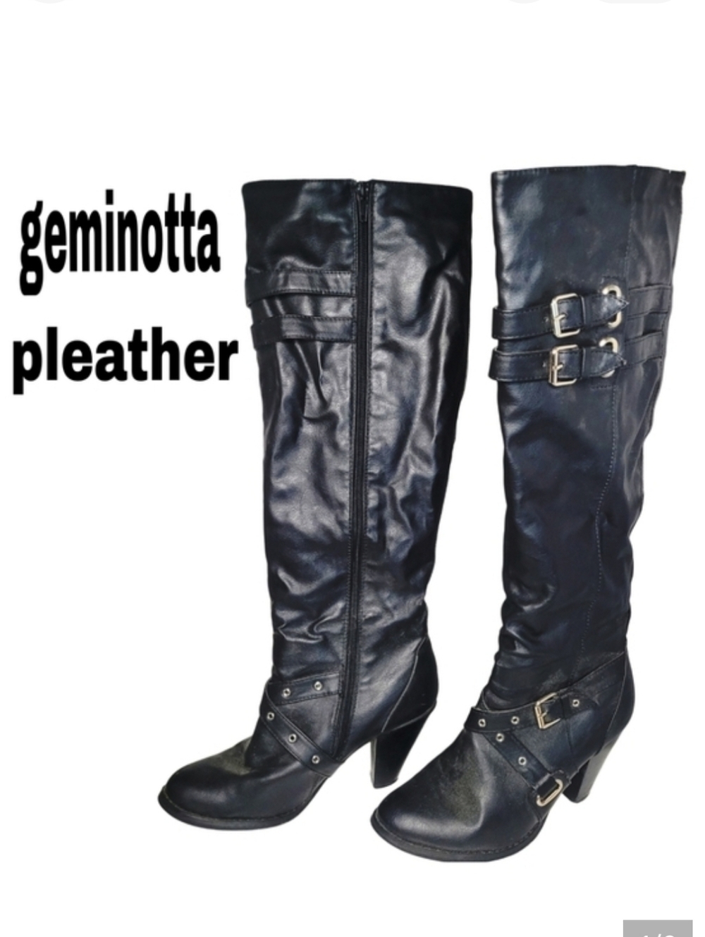 Black Geminotta Pleather Tall Women's Boots